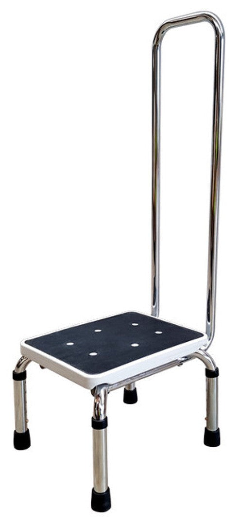 Height Adjustable Step Stool with Hand Rail