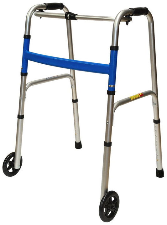 1 Button Folding Walking Frame with 5” Castors