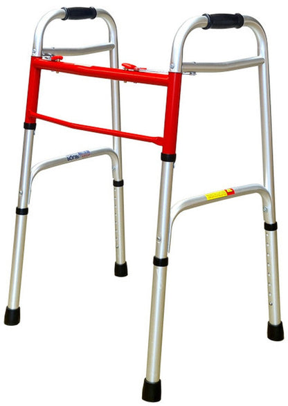 Folding 2 Button Walking Frame, close-up detail