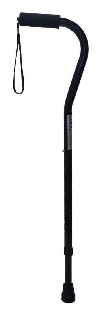 Offset Handle Cane with Foam Grip Black